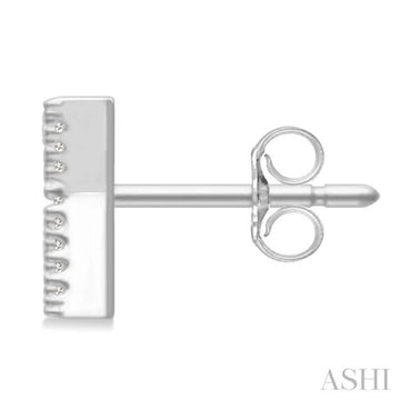 1/10 Ctw Initial 'K' Round Cut Diamond Earrings in 10K White Gold